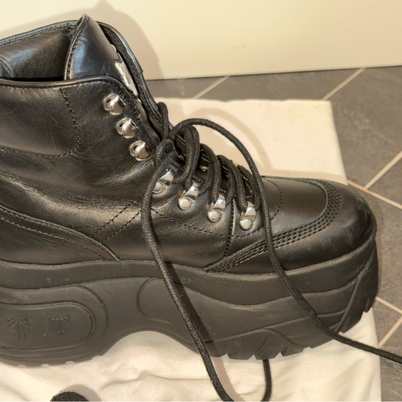 Naked Wolfe Black Platform Ankle Boots - Picture 1 of 10